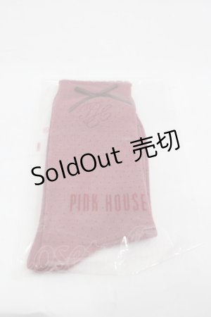 画像: PINK HOUSE / リボンロゴソックス  ピンク I-26-03-16-119-LO-ZA-SA-ZI
