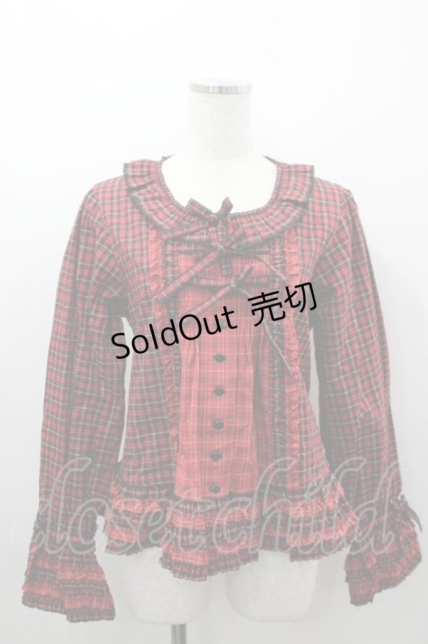画像1: PINK HOUSE / オリジナルコードチェックブラウス  赤チェック I-26-03-16-015-LO-BL-SA-ZI (1)