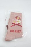 画像1: PINK HOUSE / ひな菊コサージュ柄ソックス  ピンク I-26-03-16-121-LO-ZA-SA-ZI (1)