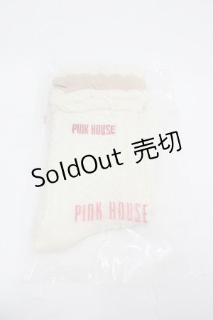 画像: PINK HOUSE / ロゴ入り配色フリルソックス  アイボリー I-26-03-16-122-LO-ZA-SA-ZI