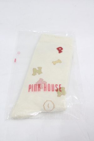 画像: PINK HOUSE / ロゴアルファベットソックス  アイボリー I-26-03-16-123-LO-ZA-SA-ZI