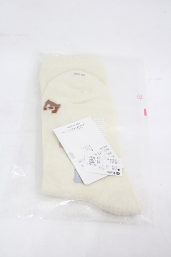 画像2: PINK HOUSE / ロゴアルファベットソックス  アイボリー I-26-03-16-123-LO-ZA-SA-ZI (2)
