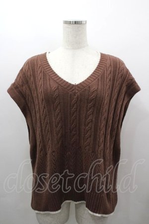 画像: axes femme / ニットベストアンサンブル  ブラウン I-26-03-16-019-AX-TO-SA-ZI