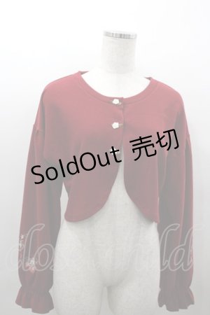 画像: axes femme / ストロベリー刺繍ボレロ  赤 I-26-03-16-020-AX-TO-SA-ZI