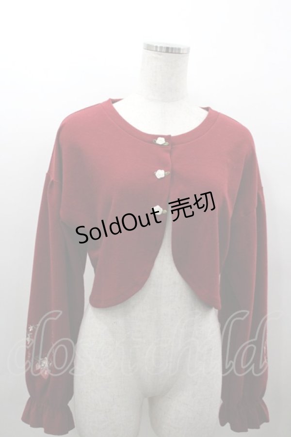 画像1: axes femme / ストロベリー刺繍ボレロ  赤 I-26-03-16-020-AX-TO-SA-ZI (1)