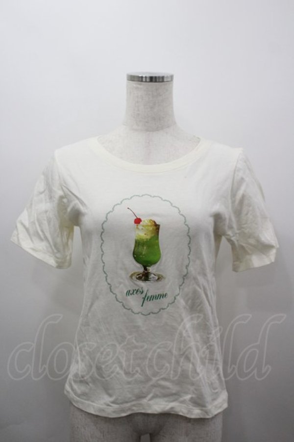 画像1: axes femme / レトロスイーツプリントTシャツ  アイボリー I-26-03-16-022-AX-TO-SA-ZI (1)