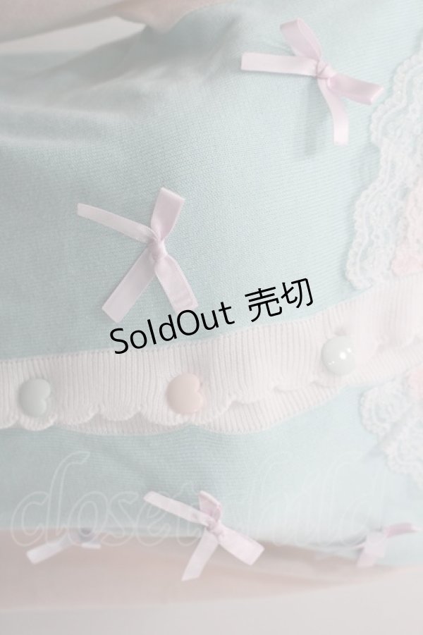 画像2: Nile Perch / リボン&2カラーデザインニットカーディガン  ミントＸピンク I-26-03-16-026-LO-TO-SA-ZI (2)