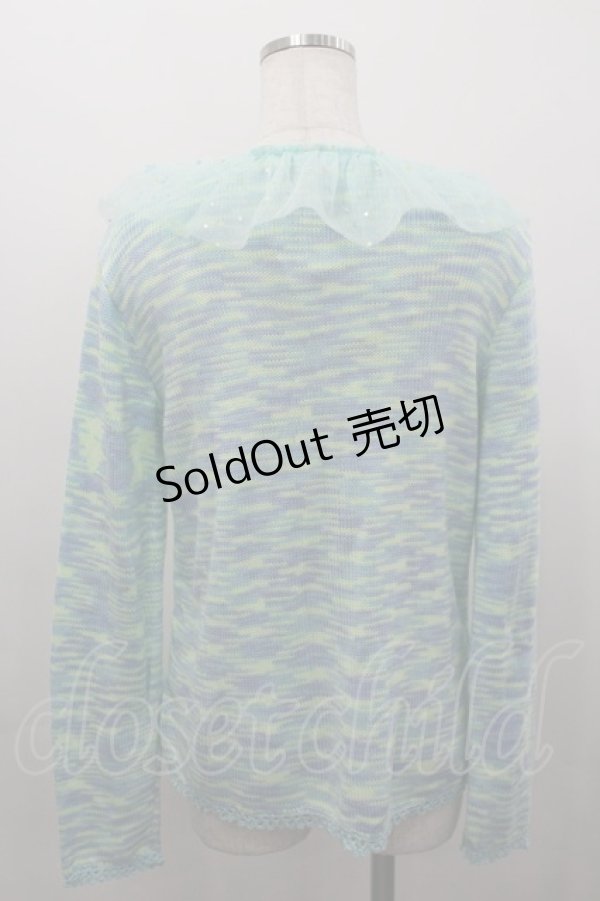 画像3: Nile Perch / スターシフォン襟&スターボタンニットカーディガン  ミント I-26-03-16-027-LO-TO-SA-ZI (3)