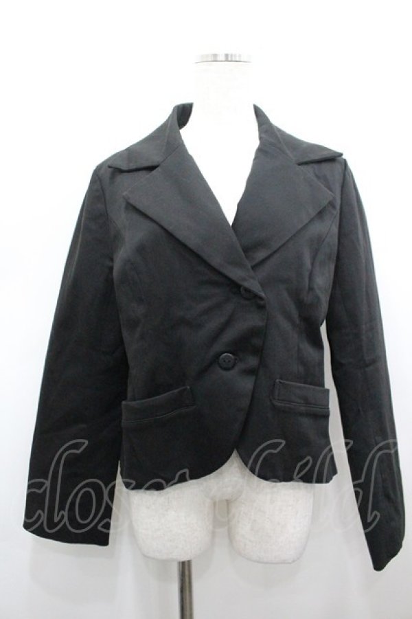 画像1: MIHO MATSUDA / ナナメボタンジャケット  黒 I-26-03-19-033-GO-JA-SA-ZI (1)