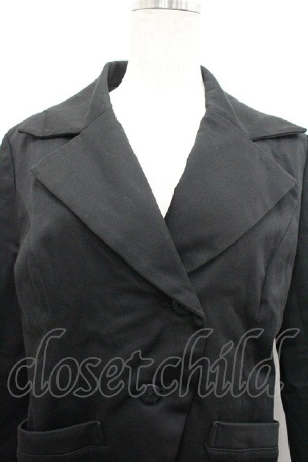 画像2: MIHO MATSUDA / ナナメボタンジャケット  黒 I-26-03-19-033-GO-JA-SA-ZI (2)