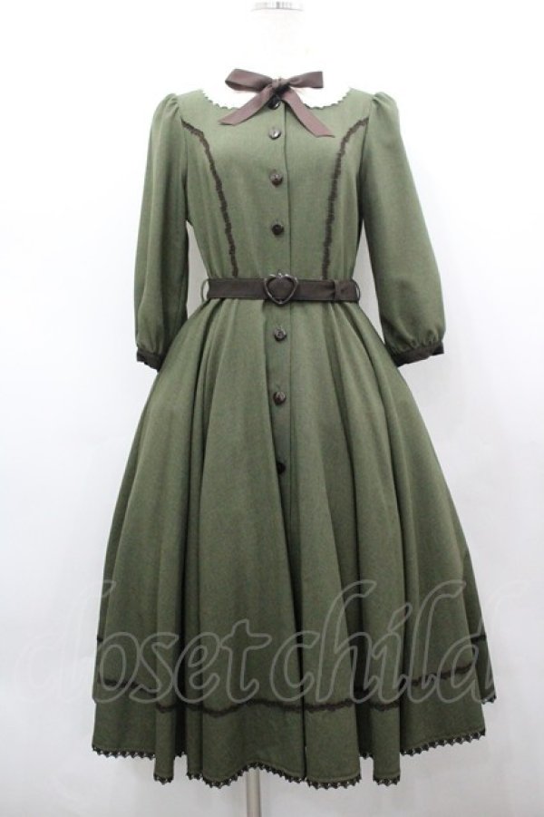 画像1: Innocent World / ハートボタンワンピース  グリーン I-26-03-19-038-IW-OP-SA-ZI (1)