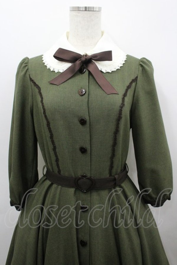 画像2: Innocent World / ハートボタンワンピース  グリーン I-26-03-19-038-IW-OP-SA-ZI (2)