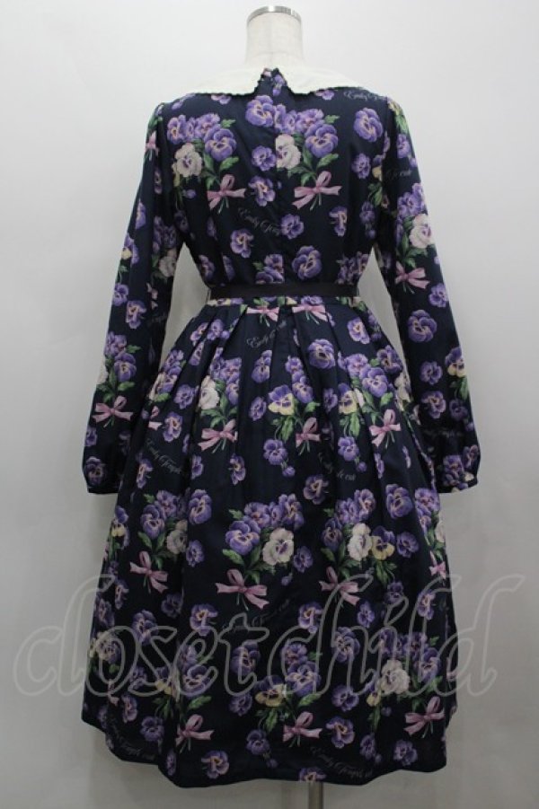 画像2: Emily Temple cute / Pansy ribbonワンピース  黒 I-26-03-19-041-ET-OP-SA-ZI (2)