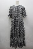 画像1: m petit by misako / TT*Mギンガムチェック半袖ワンピース L 黒Ｘ白 I-26-03-19-044-LO-OP-SA-ZI (1)