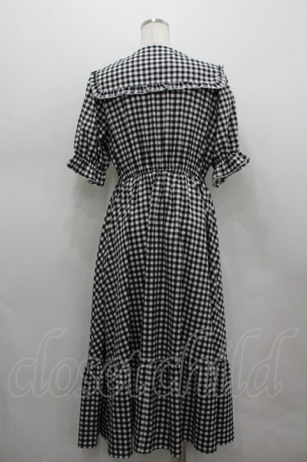 画像3: m petit by misako / TT*Mギンガムチェック半袖ワンピース L 黒Ｘ白 I-26-03-19-044-LO-OP-SA-ZI (3)