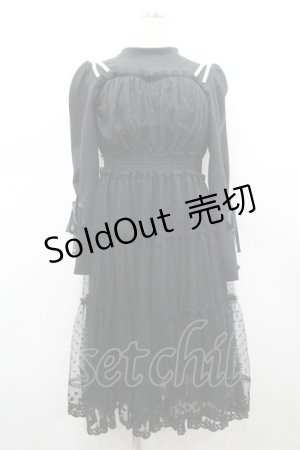 画像: mellfy memory / Melty sugar Tulleワンピース  黒 I-26-03-19-047-0-OP-SA-ZI