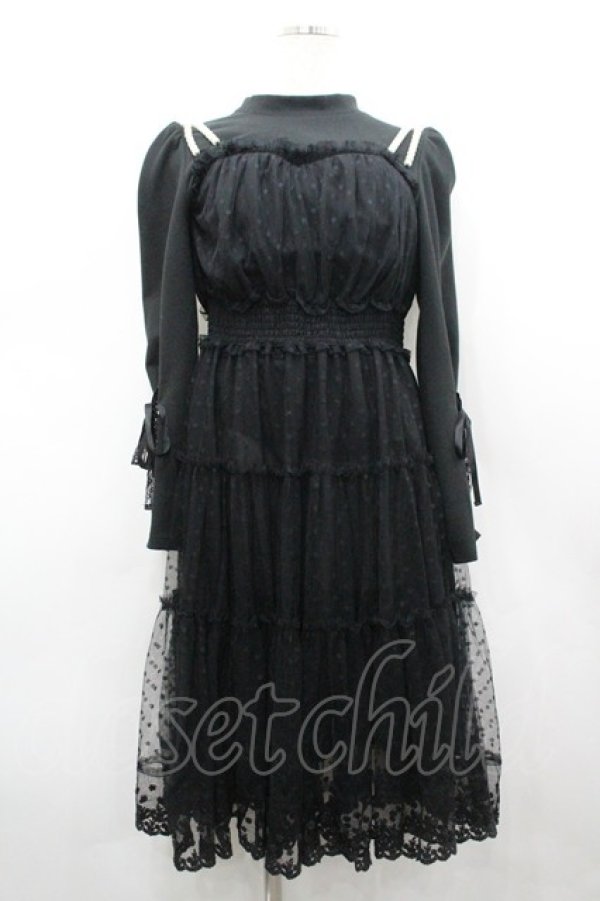 画像1: mellfy memory / Melty sugar Tulleワンピース  黒 I-26-03-19-047-0-OP-SA-ZI (1)