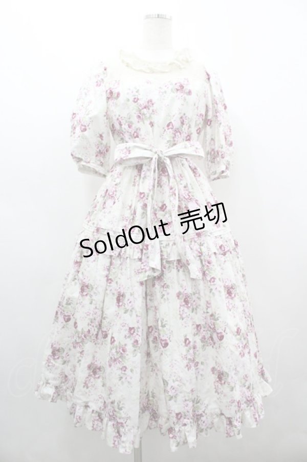 画像1: Victorian maiden / ロココブーケレーシードールドレス  白ｘピンク I-26-03-19-051-CL-OP-SA-ZI (1)