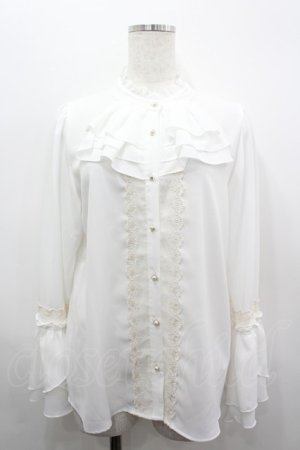 画像: axes femme / ジャボ風フリルブラウス  白 I-26-03-19-006-AX-BL-SA-ZI