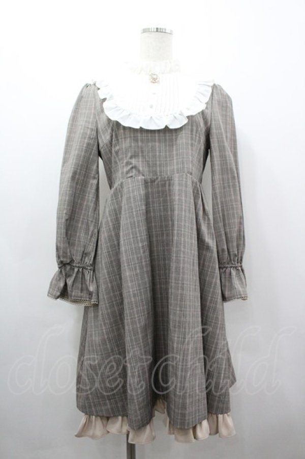 画像1: LODISPOTTO / ロイヤルフリルワンピース  ブラウンチェックｘ白 I-26-03-19-054-LO-SK-SA-ZI (1)