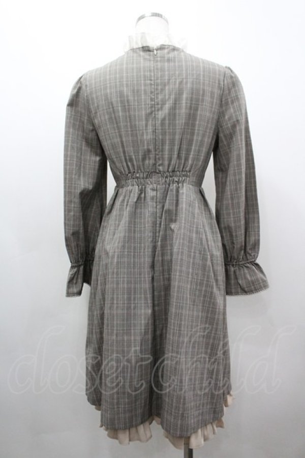 画像2: LODISPOTTO / ロイヤルフリルワンピース  ブラウンチェックｘ白 I-26-03-19-054-LO-SK-SA-ZI (2)