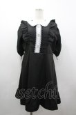 画像1: DearMyLove / キラキラビジューフリルアフタヌーンティーワンピ  黒Ｘ白 I-26-03-19-058-EL-OP-SA-ZI (1)