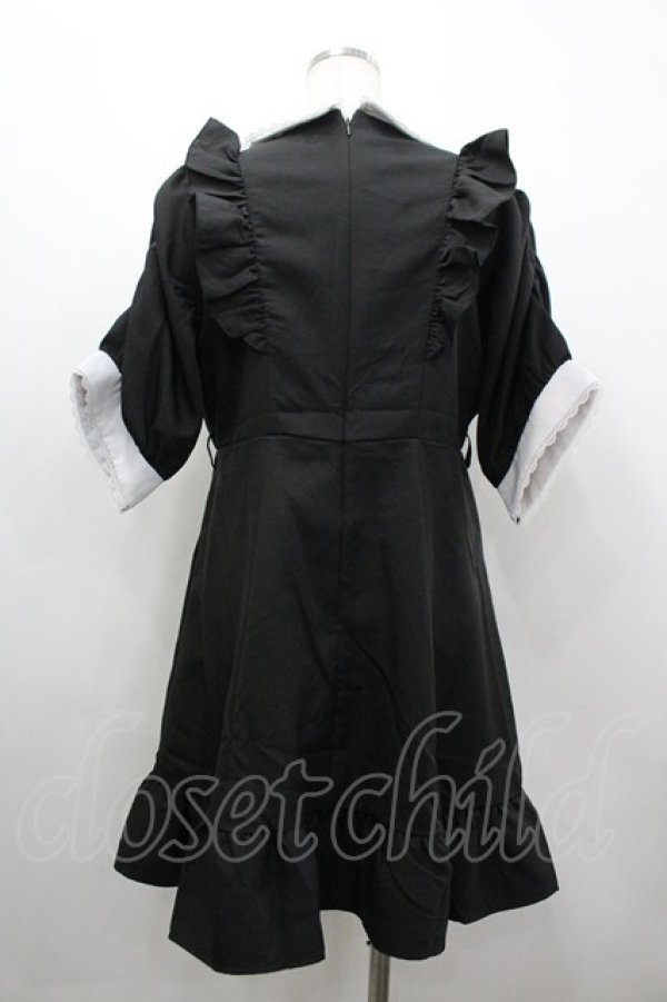 画像2: DearMyLove / キラキラビジューフリルアフタヌーンティーワンピ  黒Ｘ白 I-26-03-19-058-EL-OP-SA-ZI (2)