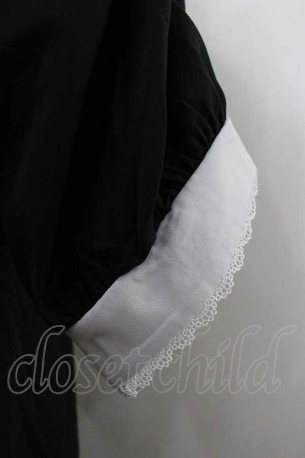 画像4: DearMyLove / キラキラビジューフリルアフタヌーンティーワンピ  黒Ｘ白 I-26-03-19-058-EL-OP-SA-ZI (4)