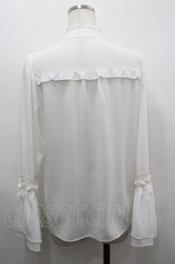 画像3: axes femme / ジャボ風フリルブラウス  白 I-26-03-19-006-AX-BL-SA-ZI (3)