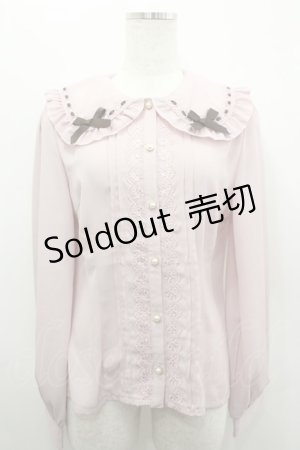 画像: axes femme POETIQUE / チョコレートリボン丸襟BL M ピンク I-26-03-19-007-AX-BL-SA-ZI