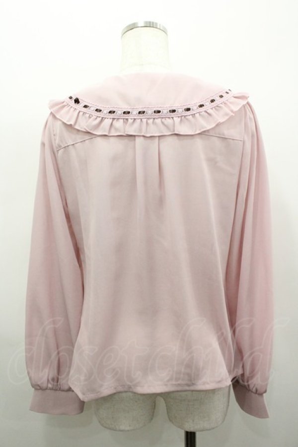 画像3: axes femme POETIQUE / チョコレートリボン丸襟BL M ピンク I-26-03-19-007-AX-BL-SA-ZI (3)