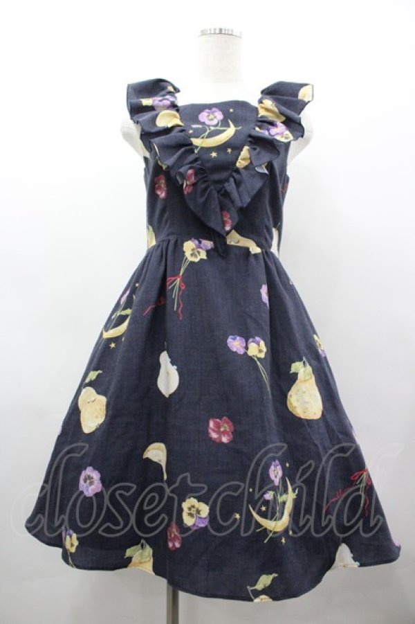 画像1: MILK / ベルベットムーンドレス  ネイビー I-26-03-19-076-ML-OP-SA-ZI (1)