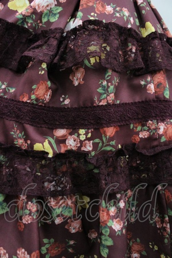 画像3: axes femme kawaii / アンティークローズ柄ジャンパースカート M ボルドー I-26-03-19-078-AX-OP-SA-ZI (3)