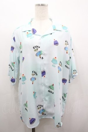 画像: AXES-X / ゼリープリントアロハシャツ M サックス I-26-03-19-009-LO-BL-SA-ZI