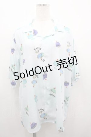 画像: AXES-X / ゼリープリントアロハシャツ M サックス I-26-03-19-009-LO-BL-SA-ZI