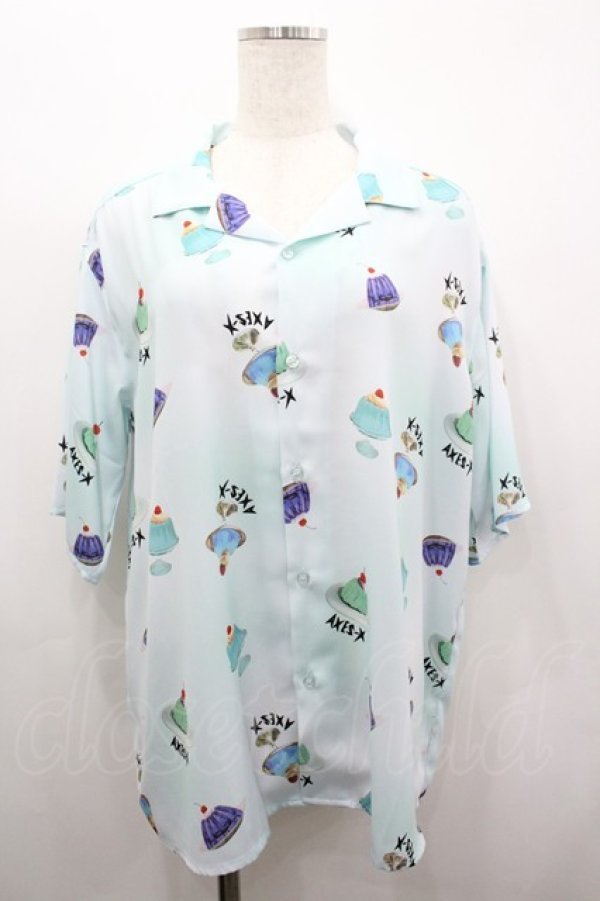 画像1: AXES-X / ゼリープリントアロハシャツ M サックス I-26-03-19-009-LO-BL-SA-ZI (1)