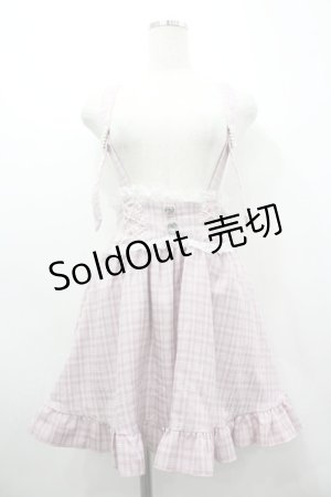 画像: DearMyLove / はしごレースアップフリルハートスカート  ピンクＸ白チェック I-26-03-19-089-EL-SK-SA-ZI