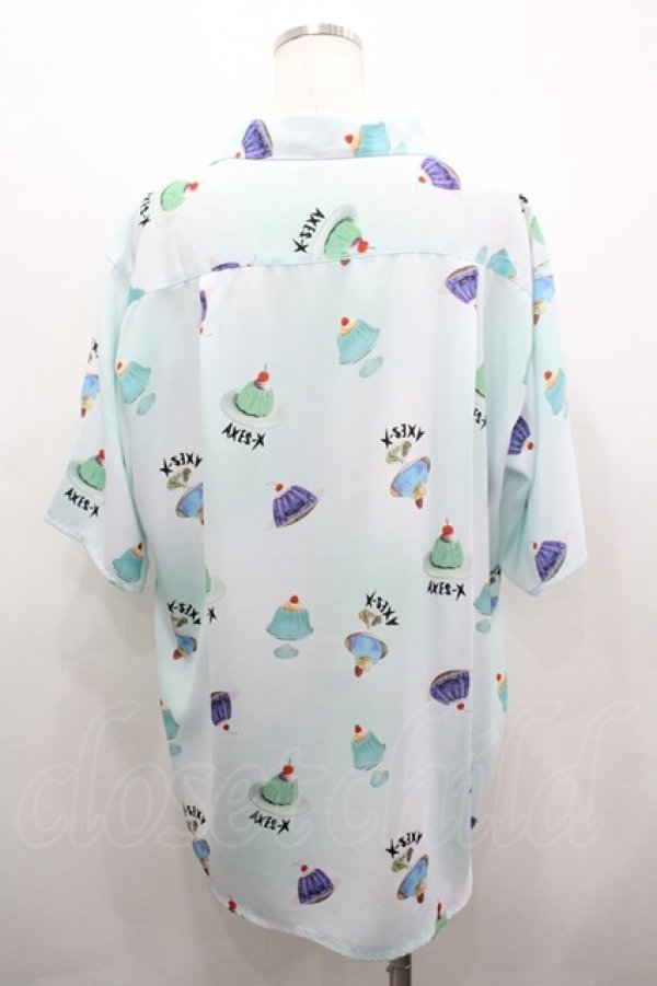 画像3: AXES-X / ゼリープリントアロハシャツ M サックス I-26-03-19-009-LO-BL-SA-ZI (3)