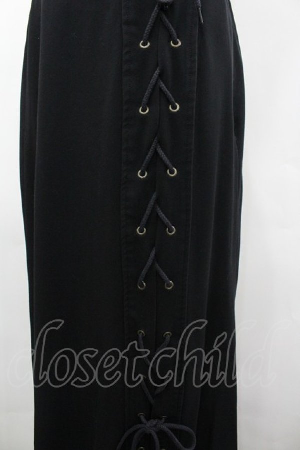画像3: MIHO MATSUDA / サイド編み上げロングスカート  黒 I-26-03-19-096-GO-SK-SA-ZI (3)