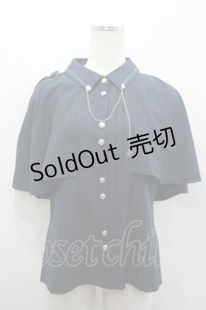 画像: axes femme POETIQUE / バックレースアップロングブラウス  ネイビー I-26-03-19-011-AX-BL-SA-ZI