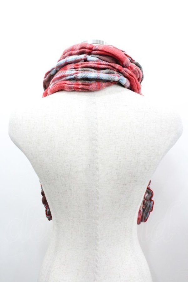 画像2: PINK HOUSE / チェックマフラー  赤チェック I-26-03-19-104-LO-ZA-SA-ZI (2)