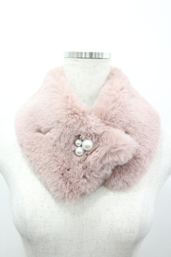 画像1: axes femme / パールツ付きマグネットティペット  ピンク I-26-03-19-105-AX-ZA-SA-ZI (1)