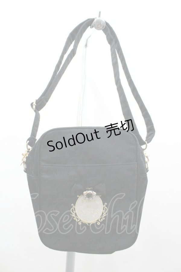 画像1: Maison de FLEUR / ロゴ刺繍レースショルダーバッグ  黒 I-26-03-19-107-LO-BG-SA-ZI (1)