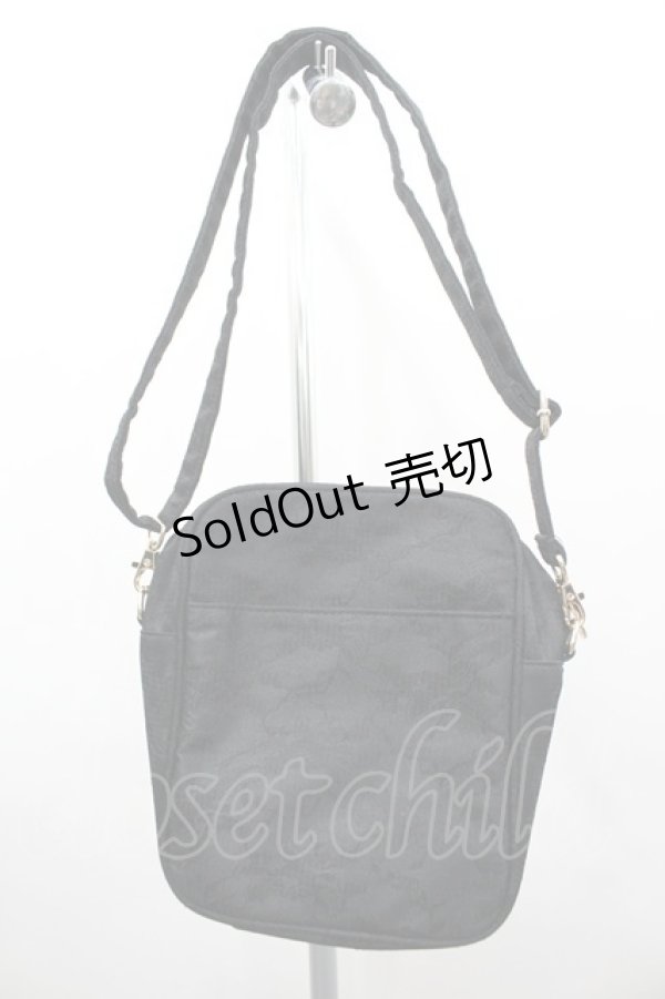 画像2: Maison de FLEUR / ロゴ刺繍レースショルダーバッグ  黒 I-26-03-19-107-LO-BG-SA-ZI (2)