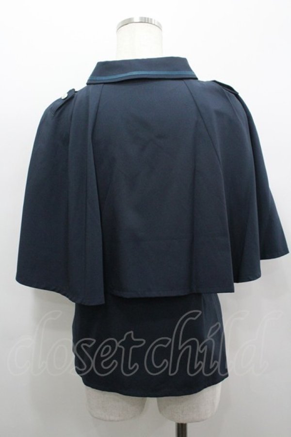 画像3: axes femme POETIQUE / バックレースアップロングブラウス  ネイビー I-26-03-19-011-AX-BL-SA-ZI (3)