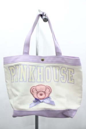 画像: PINK HOUSE / ロゴ＆Teddyワッペン付きバッグ  オフｘラベンダー I-26-03-19-110-LO-BG-SA-ZI
