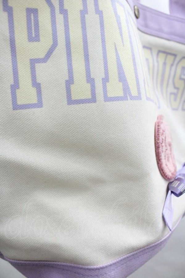 画像4: PINK HOUSE / ロゴ＆Teddyワッペン付きバッグ  オフｘラベンダー I-26-03-19-110-LO-BG-SA-ZI (4)