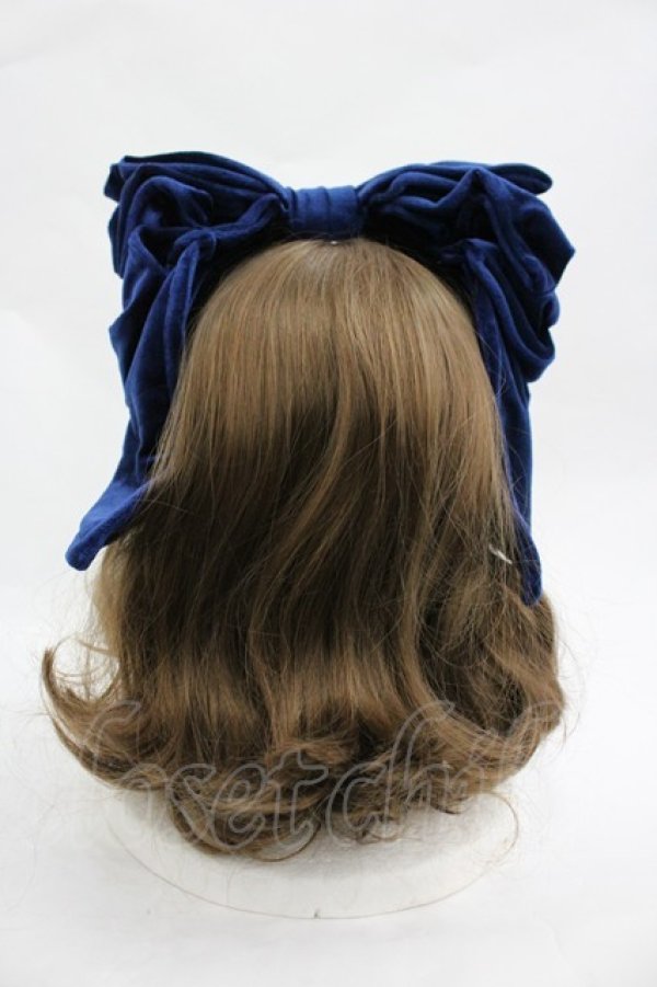 画像2: Hoshibako Works / お人形風ラッピングリボンカチューシャ  青 I-26-03-19-114-LO-AC-SA-ZI (2)