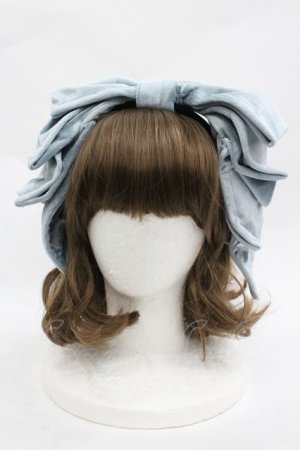 画像: Hoshibako Works / お人形風ラッピングリボンカチューシャ  サックス I-26-03-19-115-LO-AC-SA-ZI