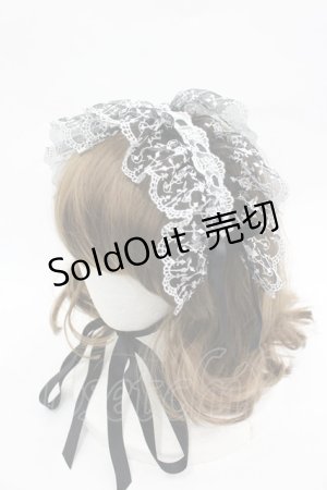 画像: Moi-meme-Moitie / バラ十字オリジナルレースヘッドドレス  黒Ｘ白 I-26-03-19-117-MO-AC-SA-ZI